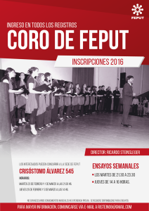 Afiche inscripciones coro Feput 2016